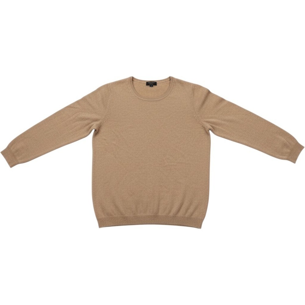 Charter Club Sweater Womens Large Beige Cashmere Crew Neck Knit Pullover
